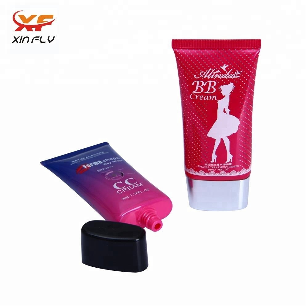 หลอดเครื่องสำอางวงรีแบนคุณภาพสูงสำหรับหลอดบรรจุภัณฑ์ครีม BB CC