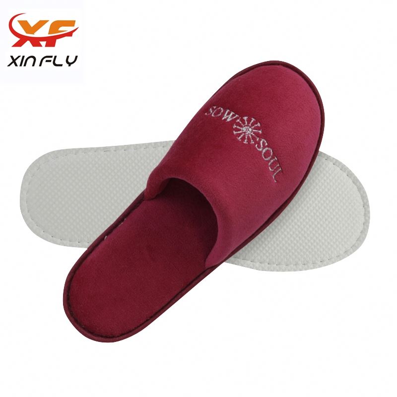 Zapatillas de hotel lavables con suela EVA personalizadas con bordado