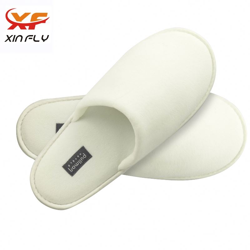 Cheap Open toe fleece hotel slipper for woman