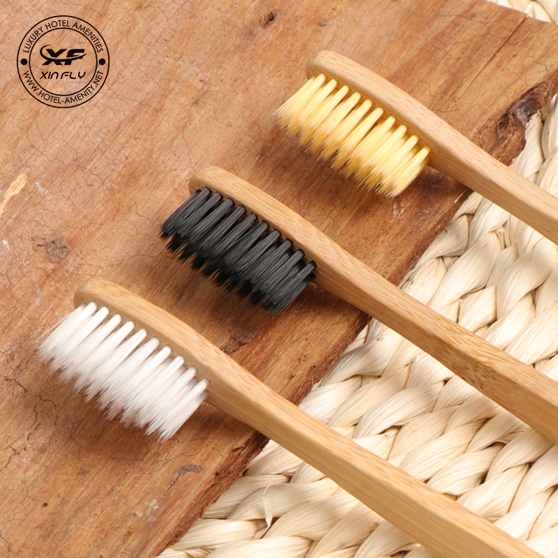 Ensemble de brosses à dents en bambou, personnalisé, écologique, hôtel, oem, poils de charbon de bois organiques naturels, lot de 4, fabricant de marque privée, vente en gros