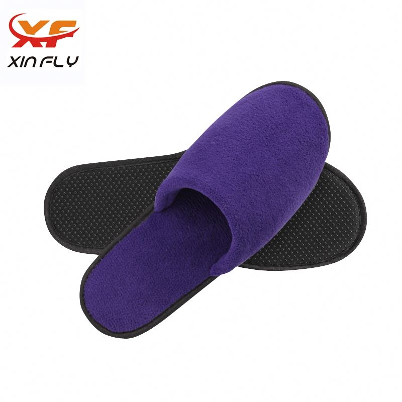 100% cotton EVA sole quality hotel slippers with Embroidery