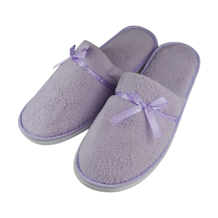 100% cotton White Soft velour Hotel slipper