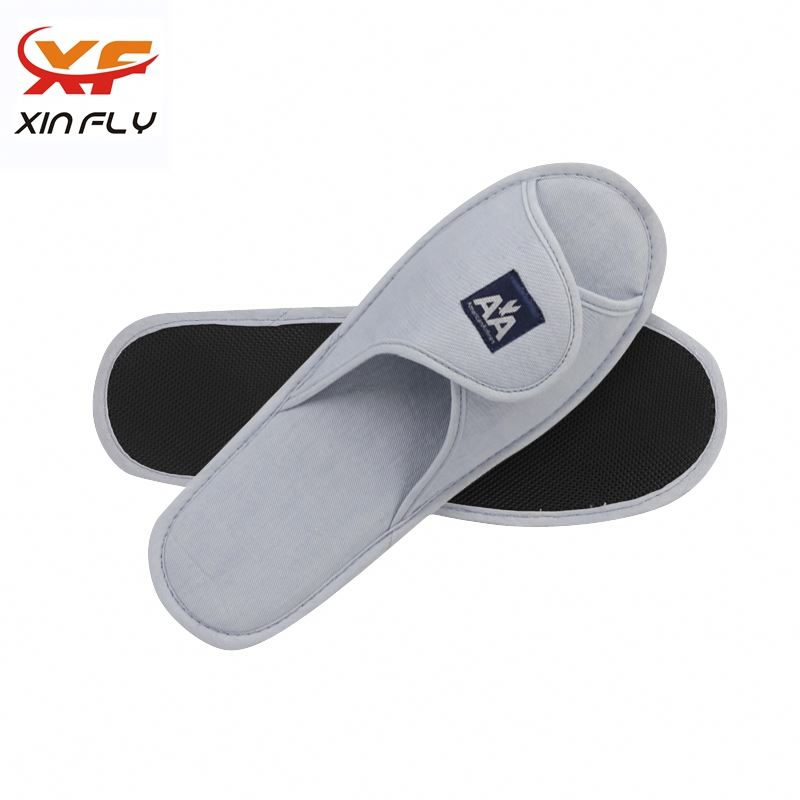 Luxury Closed toe grey hotel slipper disposable recycle