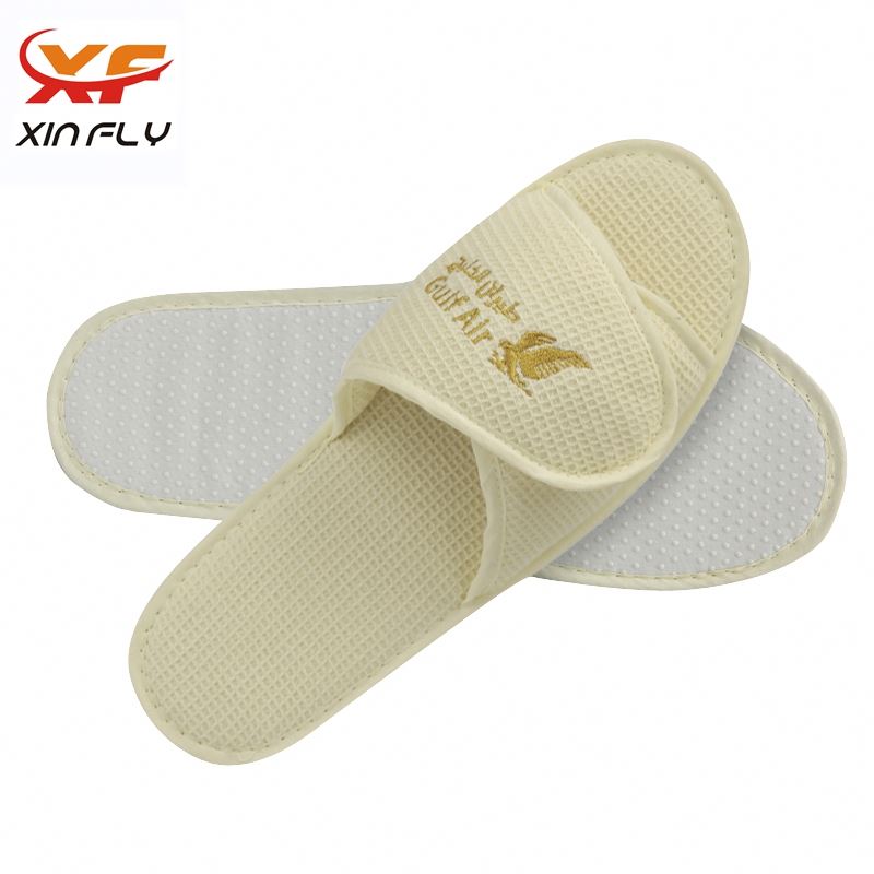 Comfortable EVA sole soft hotel slipper with logo