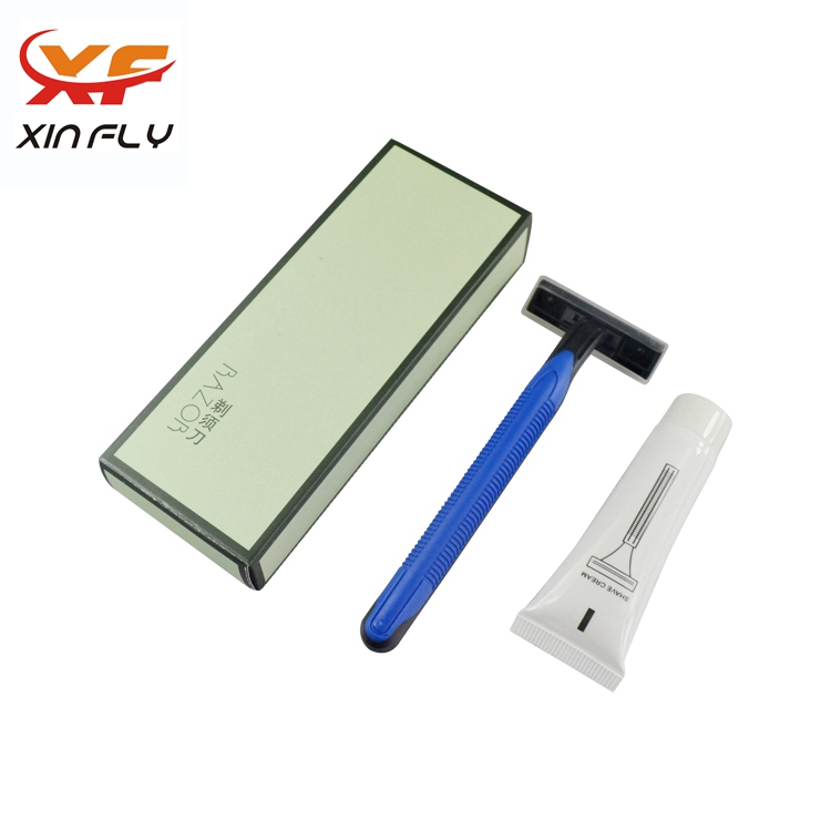 Anti slip disposable hotel shaver kit for man