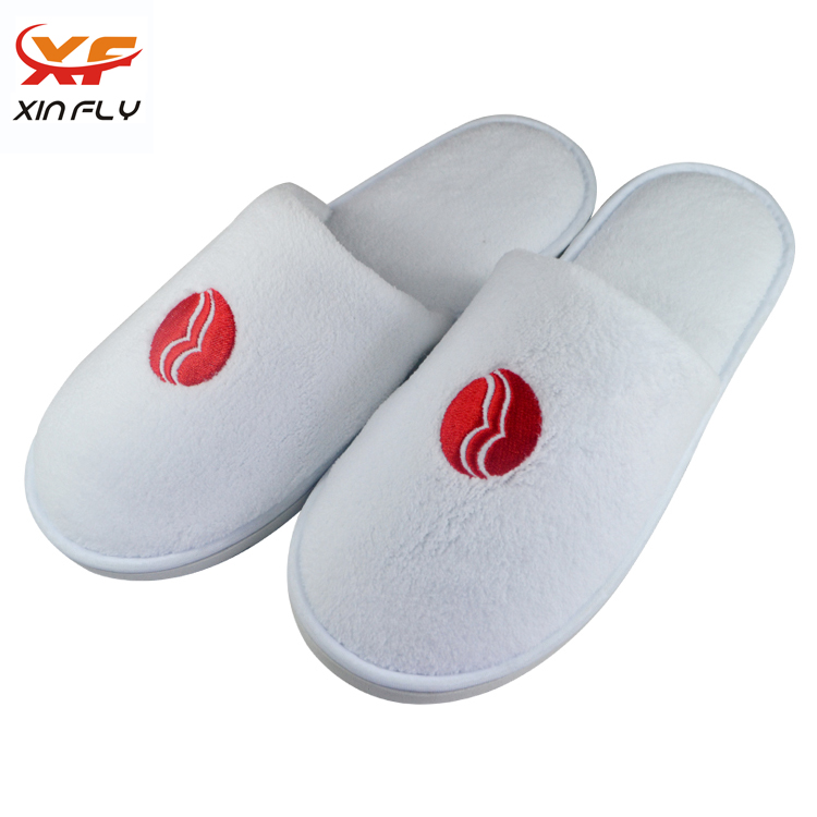 Zapatillas de hotel blancas personalizadas lavables con LOGO