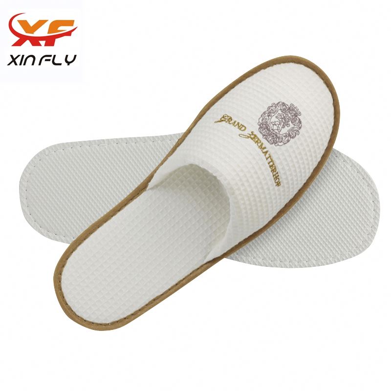Luxury Closed toe hotel slipper logo brand disposable recycle