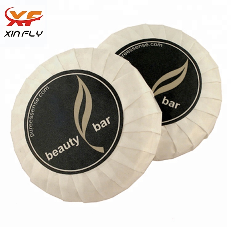 Logo tùy chỉnh 20g 25g 30g 35g giấy sáng bóng xếp nếp bọc nhỏ Xà phòng khách sạn dùng một lần để tắm